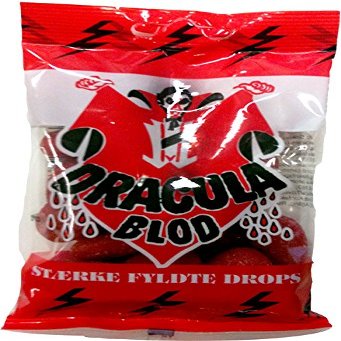 30 Bags x 65g of Dracula Blod - Swedish Hot Salmiac - Salmiak - Salmiakki - Licorice - Caramel - Boiled