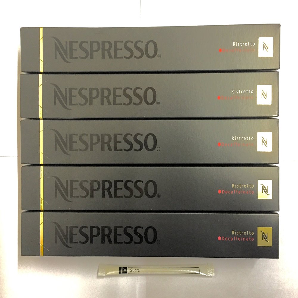 50 Nespresso Ristretto Decaffeinato Coffee Capsules Inc 1 Stick Of Nespresso