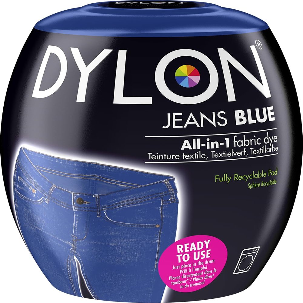 DYLON Washing Machine Fabric Dye Pod for Clothes & Soft Furnishings, 350g  Jeans Blue