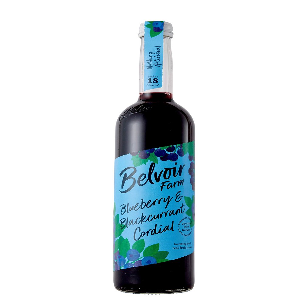 Belvoir Farm Blueberry and Blackcurrant Cordial - Blended Real Fruit and Berries, Traditional Family Recipe, 100 Percent Natural Ingredients, Suitable for Vegetarians and Vegans,6x500 ml Bottles