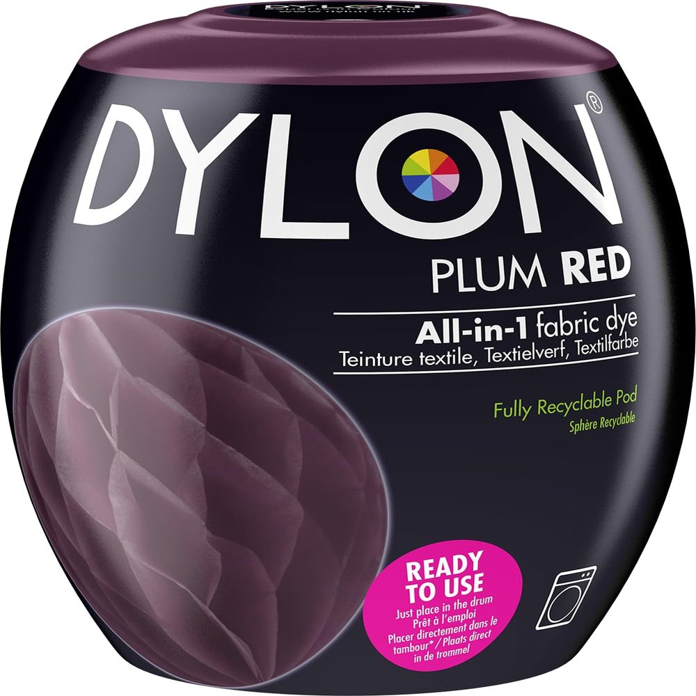 DYLON Washing Machine Fabric Dye Pod for Clothes & Soft Furnishings, 350g  Plum Red