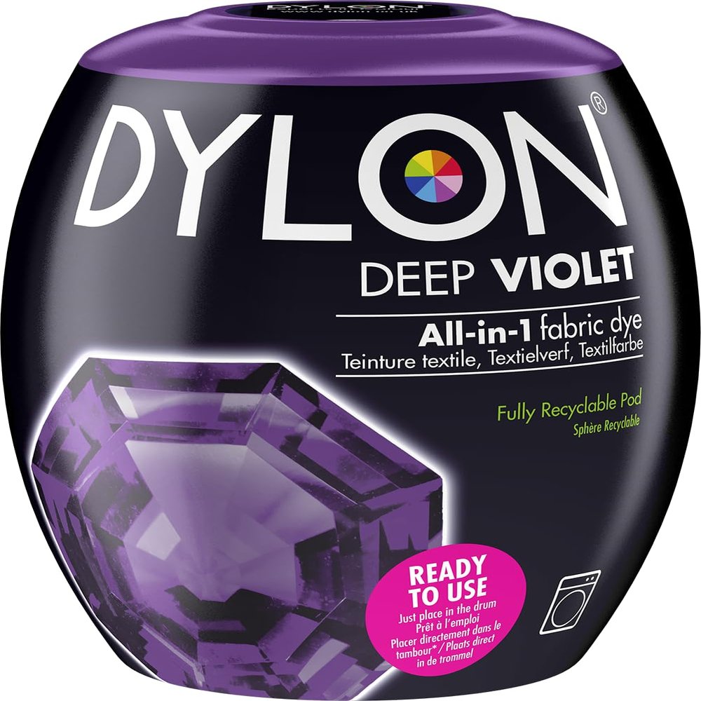 DYLON Washing Machine Fabric Dye Pod for Clothes & Soft Furnishings, 350g  Deep Violet
