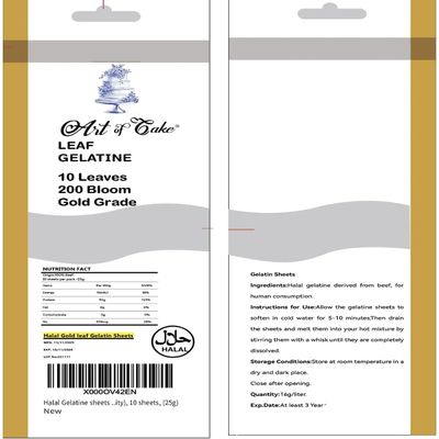 Art of cake Halal Certified Gelatine Sheets -10 Sheets (20g)