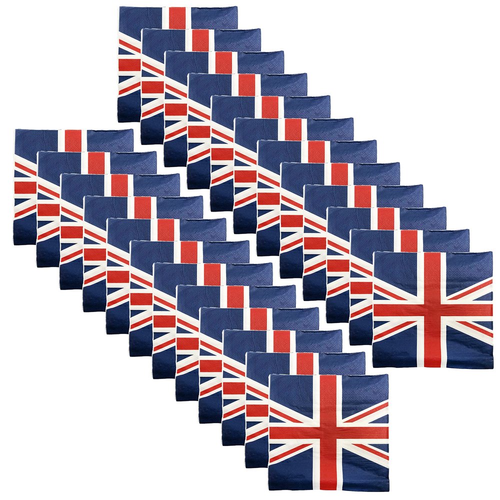 24 x Union Jack Tableware King's Coronation Great Britain Disposable Napkins
