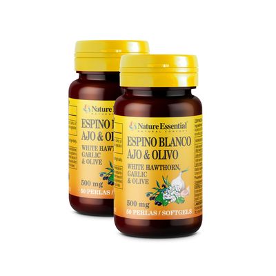Barbed White Olive + Garlic + 50 Pearls of 500 mg of Nature Essential.
