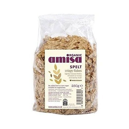 Amisa Organic Crispy Spelt Flakes 250g x 12 (Pack of 12)