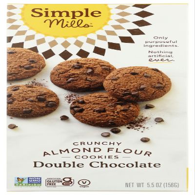 Simple Mills Naturally Gluten Free Crunchy Cookies, Double Chocolate, 5.5 oz
