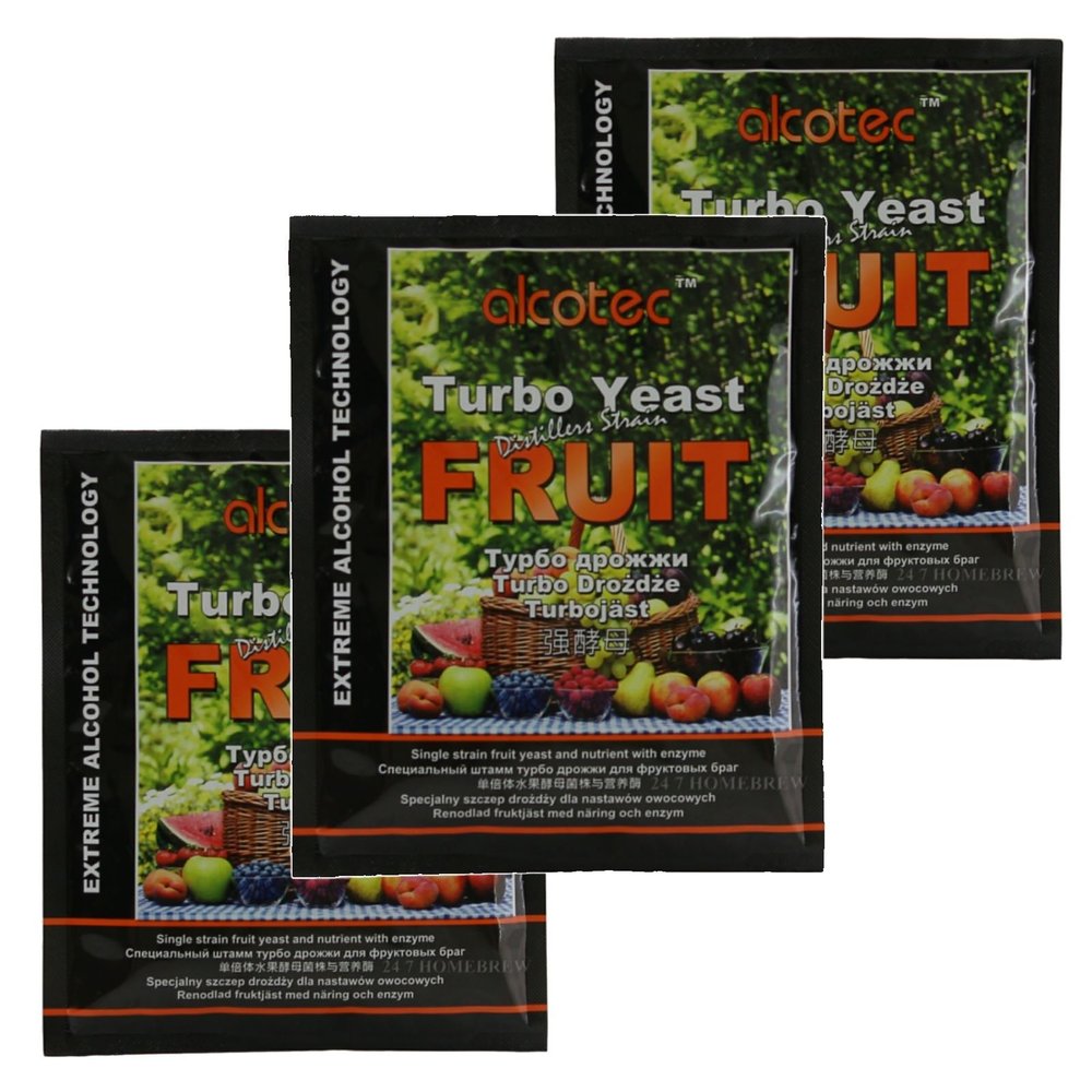 3X Alcotec Distillers Yeast Fruit with Enzyme 60g 25L
