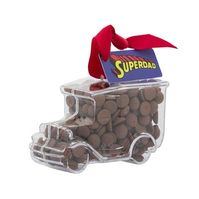 ButtonChocs Fathers Day Chocolate Vintage Car - Superdad. Belgian Milk Chocolate Fathers Day Gift.