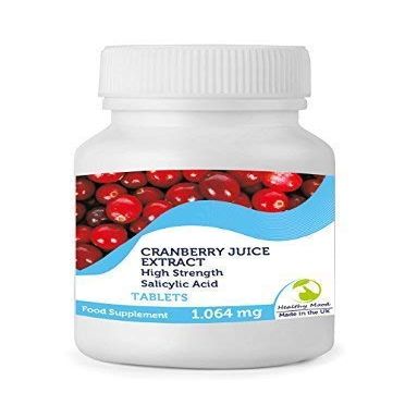 Cranberry Juice Extract Salicylic High Strength Acid 90 Tablets Immune System Prevent Urinary Tract infections Britain Quality in Bottlles HEALTHY MOOD UK