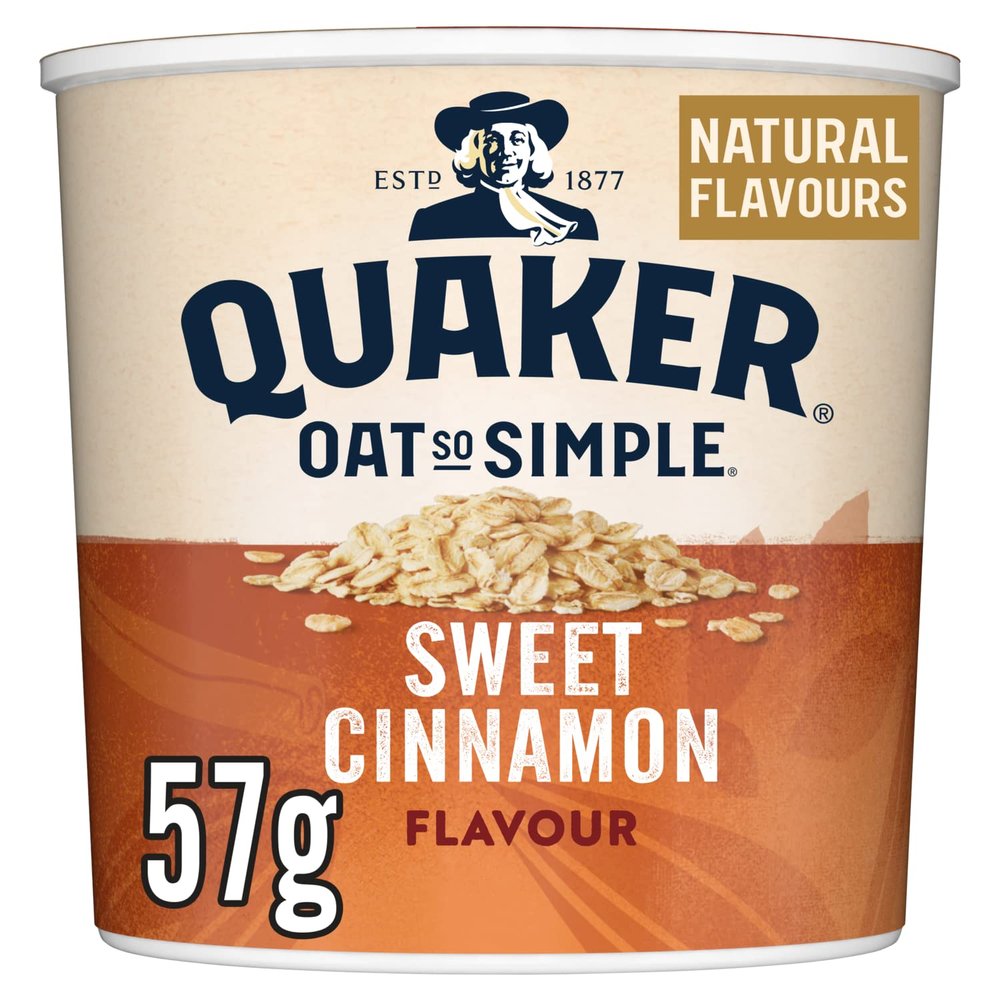 Quaker Oat So Simple Sweet Cinnamon Porridge Pots, 57 g, (Pack of 8)