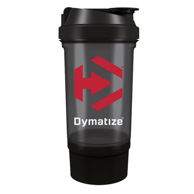 Dymatize Protein Shaker Bottle 500ml with supplement storage compartment  Including Strainer for Lump-free Shakes  Leak-Proof & Dishwasher safe, BPA & DHEP free
