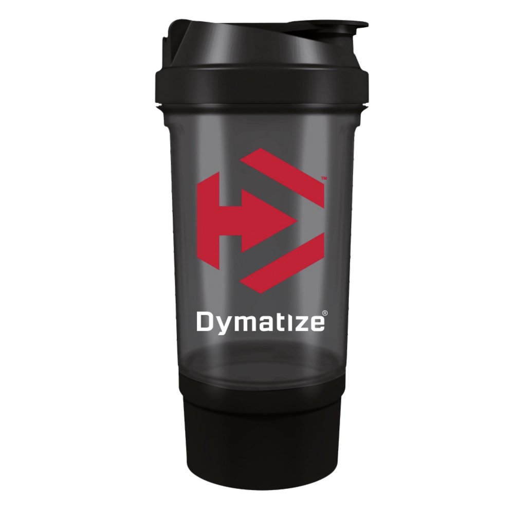 Dymatize Protein Shaker Bottle 500ml with supplement storage compartment Including Strainer for Lump-free Shakes Leak-Proof & Dishwasher safe, BPA & DHEP free