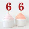 Darling Souvenir, Number 6 Birthday Year Cupcake Toppers, Birthday/Anniversary Party Dessert Decorations - Pack Of 20 view 2