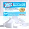 (100 Pack) Extra Large Eraser Sponge - Extra Thick, Long Lasting, Premium Melamine Sponges in Bulk - Multi Surface Power Scrubber Foam Cleaning Pads - Bathtub, Floor, Baseboard, Bathroom, Wall Cleaner view 1