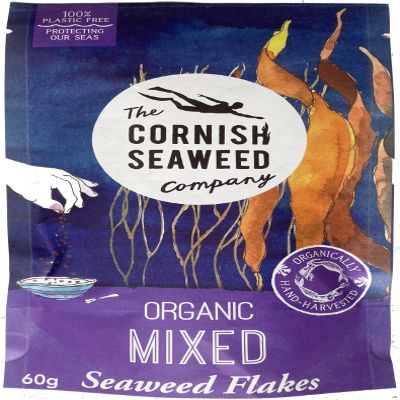 100% Organic Mixed Seaweed Flakes by The Cornish Seaweed Company | 60g Pouch | Kelp and Sea Spaghetti | 100% Organic Cornish Seaweed