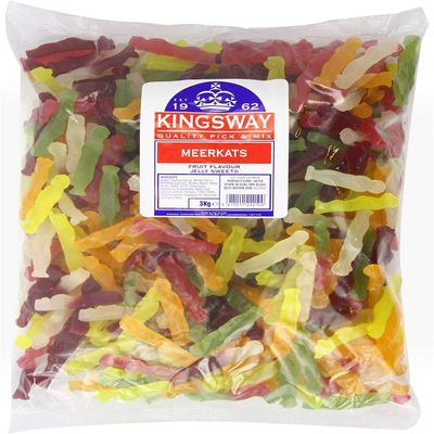 3Kg Wholesale Kingsway Meerkats Jelly Cart Classic Retro Sweets