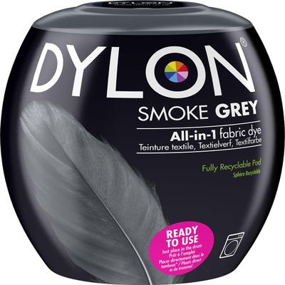 DYLON Washing Machine Fabric Dye Pod for Clothes & Soft Furnishings, Smoke Grey, 350 g (Pack of 1) (Packing May Vary)