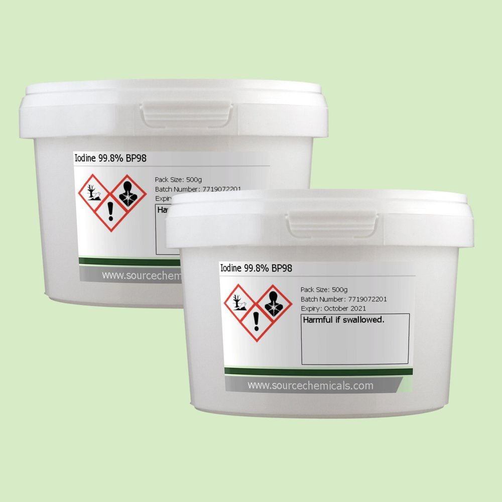 Iodine 99.8% BP98 2 x 500g (1Kg) Including Delivery