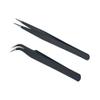 AKOAK Best Stainless Steel Professional Slim Tip-point and Curved Point Tweezers for Eyelash Extension,Nail Art,Electronics,Jewelry Making and Etc,Pack of 2 view 1
