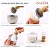Anbbas Pure Badger Shaving Brush with Wood Handle and Shaving Bowl 2 Layers Stainless Steel,Black Acrylic Thicken Shaving Stand for DE Razor view 4