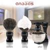 Anbbas Black Badger Hair Shaving Brush Resin Handle and Acrylic Thicken Shaving Stand,Stainless Steel Shaving Bowl and Goat Milk Soap 4in1 Shaving Set for Men Wet Shave Gift view 2