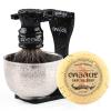 Anbbas Black Badger Hair Shaving Brush Resin Handle and Acrylic Thicken Shaving Stand,Stainless Steel Shaving Bowl and Goat Milk Soap 4in1 Shaving Set for Men Wet Shave Gift view 3