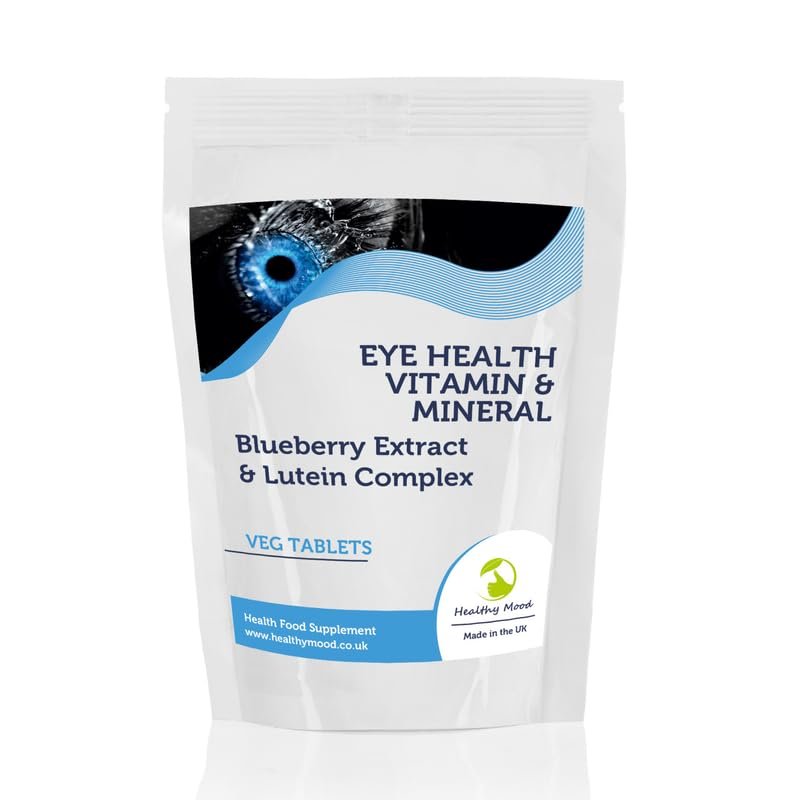 Eyehealth Vitamin & Mineral with Blueberry Extract & Lutein Complex 60 Veg Tablets Pills Health Food Vision Supplements HEALTHY MOOD
