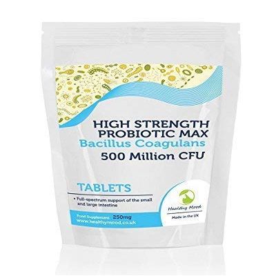 Probiotics Bacillus Coagulans 500 Mln CFU 250mg x 120 Tablets Pills in Resealable Packet Bags Health Food Supplements Nutrients HEALTHY MOOD UK Quality Nutrients
