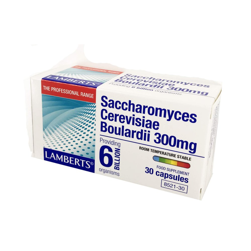 Lamberts Saccharomyces Boulardii 300mg 6 Billion Live Organisms per Capsule Gut Flora Support 30 Vegan Capsules