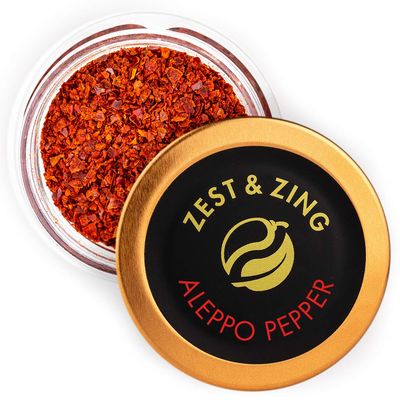 Aleppo Pepper Chilli (Flakes), 18g - Premium Chillis by ZEST & ZING. Fresher, Convenient, Stackable Spice Jars.