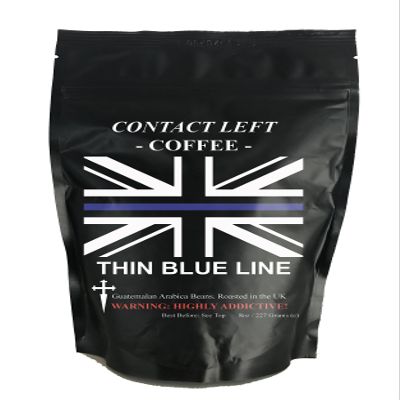 Contact Left Coffee Company Thin Blue LINE Coffee Blend Roast Ground Coffee