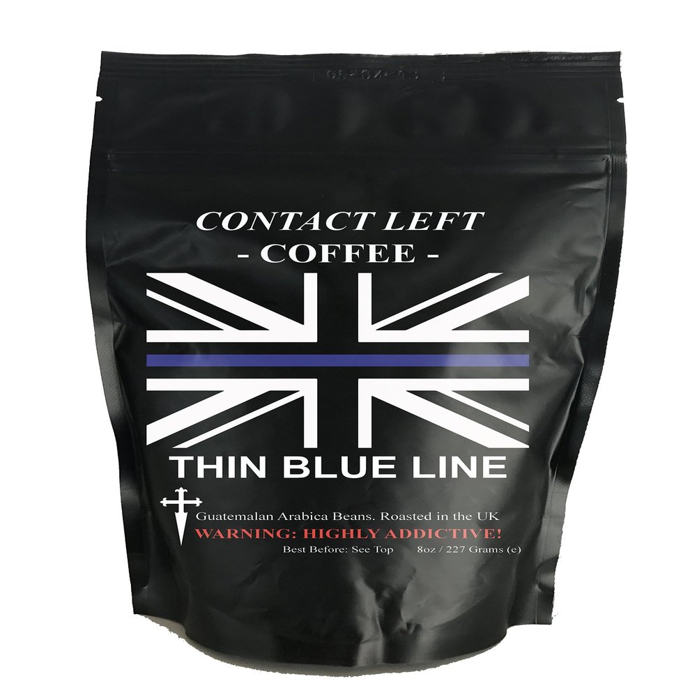 Contact Left Coffee Company Thin Blue LINE Coffee Blend Roast Ground Coffee