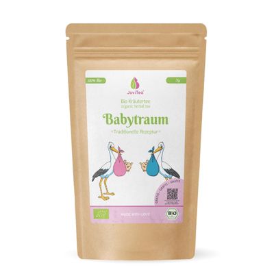 JoviTea Babytraum Organic Tea - Traditional Formula - Special Herb Blend - From Controlled Organic Agriculture, 100% Natural & Sugar Free - 75g