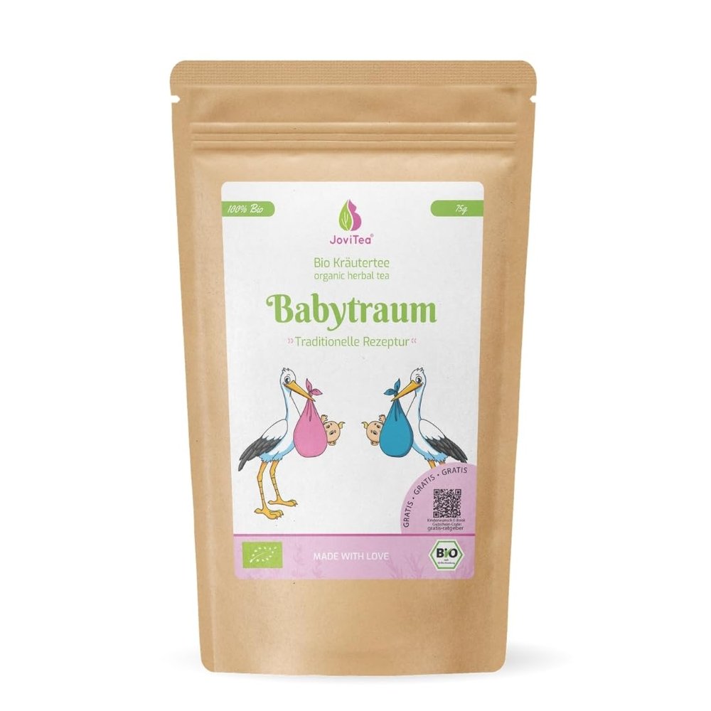 JoviTea Babytraum Organic Tea - Traditional Formula - Special Herb Blend - From Controlled Organic Agriculture, 100% Natural & Sugar Free - 75g