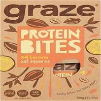 Graze Protein Bites Banana Oat Squares 120g (4x30g) Pack of 6