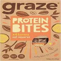 Graze Protein Bites Banana Oat Squares 120g (4x30g) Pack of 2