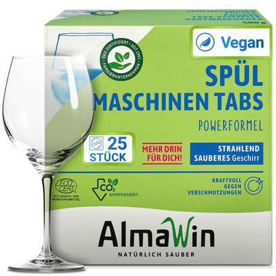 AlmaWin Dishwasher Tabs, Pack of 25