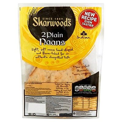 Naans Plain 2 Per Pack of Sharwood (Pack of 6)