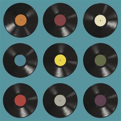 20 Napkins Vinyl Records/Retro/Party/Music 33 x 33 cm