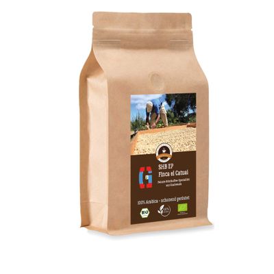 Coffee Globetrotter - Guatemala SHB EP Finca El Catuai - Organic - 500 g Whole Bean - for Bean- to- Cup Machine, Coffee Grinder, Hand Grinder - Premium Coffee - Roasted Coffee from Organic Farming