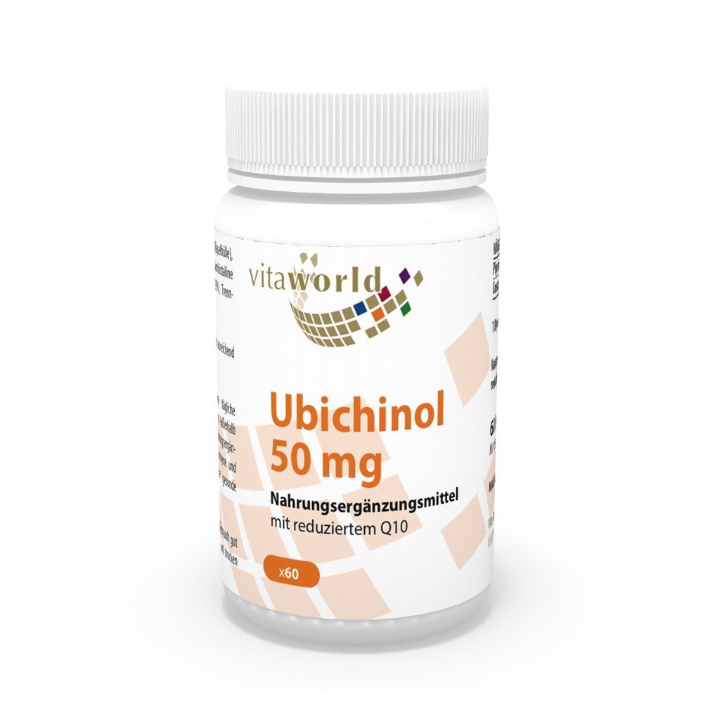 Vita World Ubichinol 50mg 60 Capsules Made in Germany Anti-Oxidised CoQ10 Antioxidant Q10
