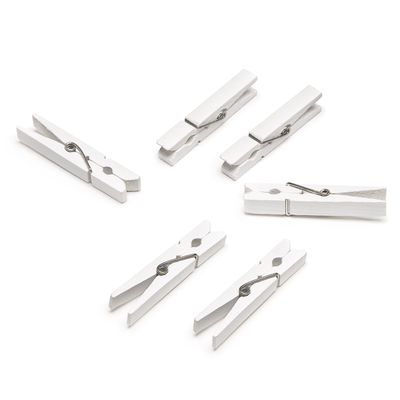 Darice Medium Size Clothepins, Wood, White, 1 Inch