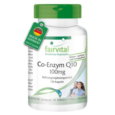 Fairvital | Coenzyme Q10 100mg - Bulk Pack for 4 Months - Vegan - HIGH Dosage - 120 Capsules - ubiquinone