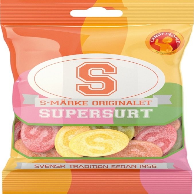 2 Bags x 80g of Candy People S-Mrke - Supersurt - Original - Swedish - Super Sour - Wine Gums - Candy