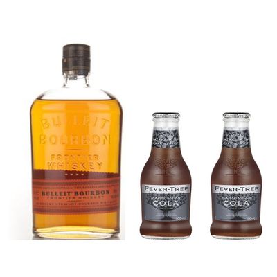 Bulleit Bourbon 70cl with Two Fever Tree Madagascan Cola Bottles