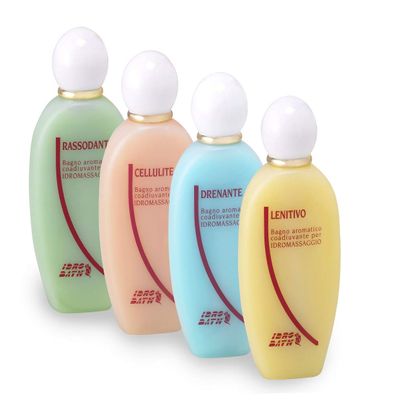 Aromatic Baths, Water-Soluble Essential Oils for Hot Tub, Lenitivo, Cellulite, Rassodante, Drenante, Kit 4pcs 200 ml with Homage Dosage