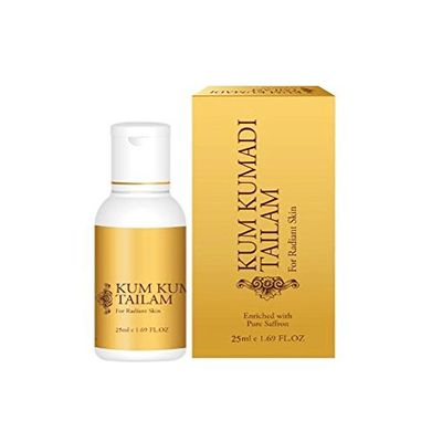 100% Ayurvedic - Kum-Kumadi Tailam to control Acne, Rosacea & Pimples and gives Radiant Skin - Enriched With Pure Saffron - 50ml/1.69FL.Oz