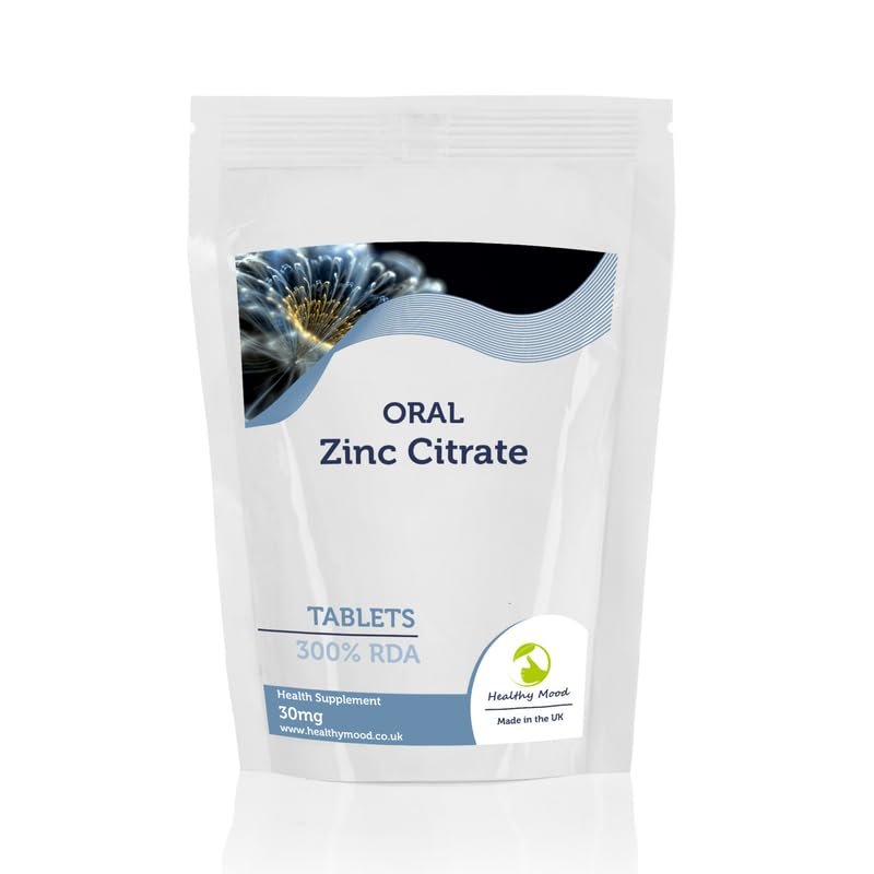 Zinc Citrate 30mg Tablets Zn Element 300% NRV Oral Elemental Xtra 30/60/90/120/180 Veg Pills Supplements (180)