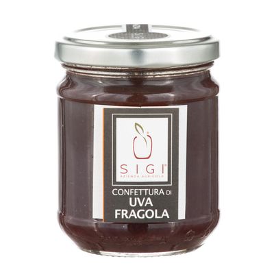 SIGI Azienda Agricola ISABELLA GRAPE Jam | Free of Food Dyes, Preservatives and Additives | 100% Artisanal and Natural | Handmade and Made in Italy | Jar 220gr.